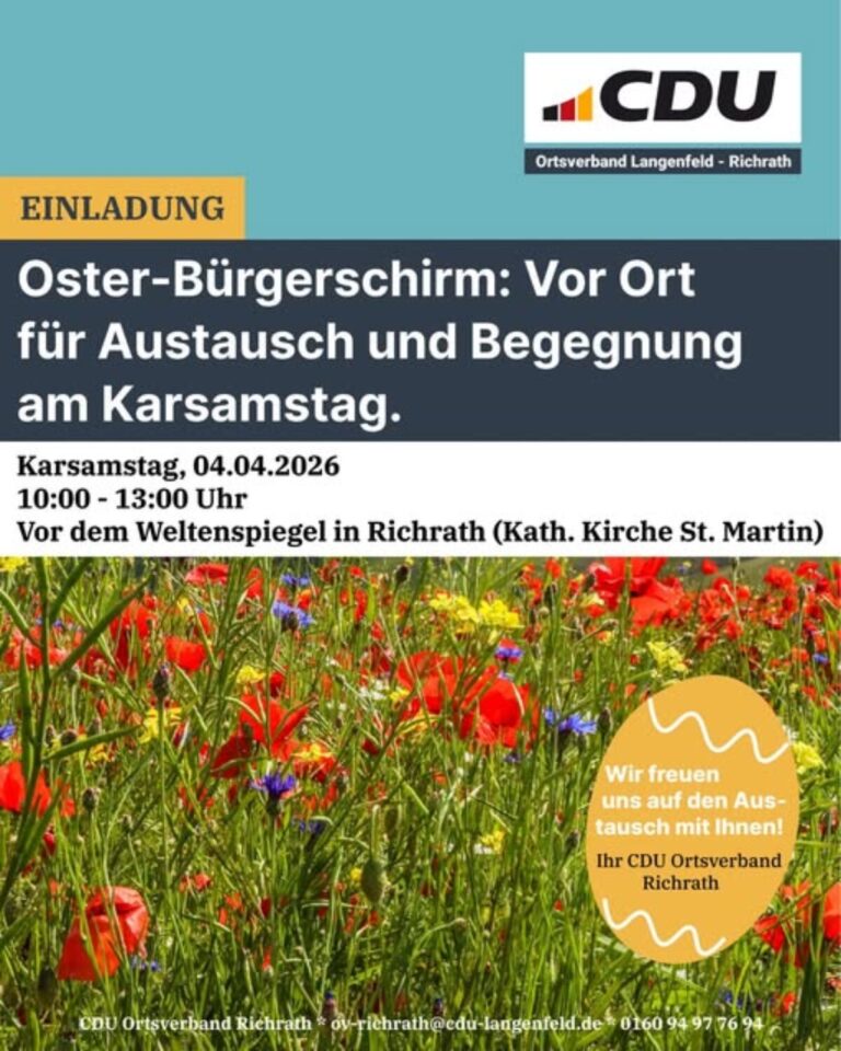 Oster-Bürgerschirm des CDU-Ortsverbands Richrath