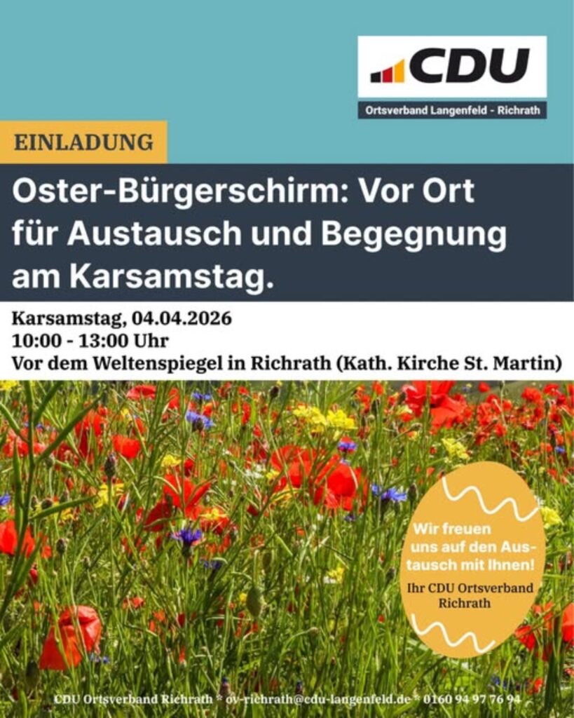 Oster-Bürgerschirm des CDU-Ortsverbands Richrath