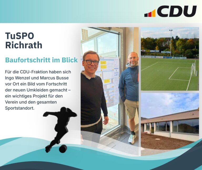 Baufortschritt beim TuSPO Richrath im Blick