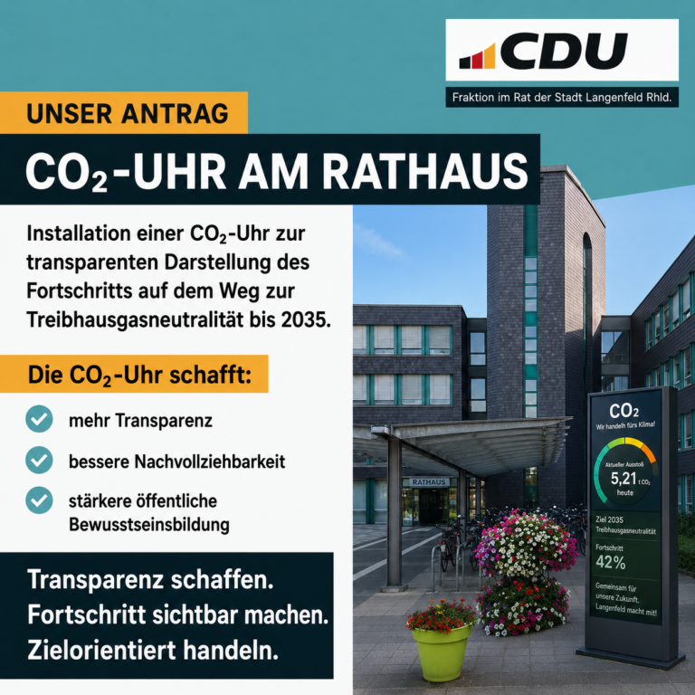 CDU-Fraktion stellt Antrag: Klimaziele brauchen Sichtbarkeit!