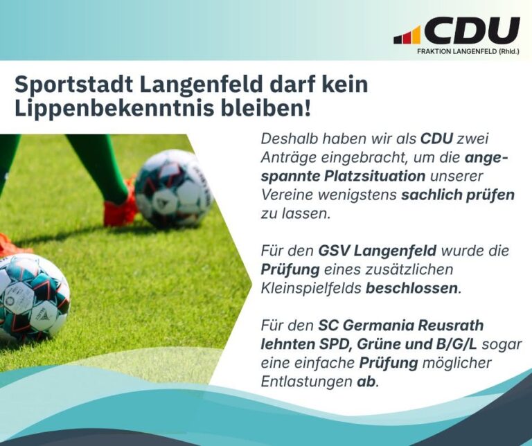 Sportsstadt Langenfeld darf kein Lippenbekenntnis sein
