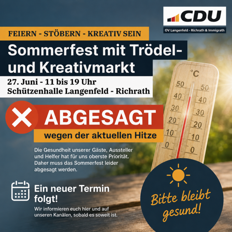 Sommerfest mit Trödel- und Kreativmarkt wird verschoben