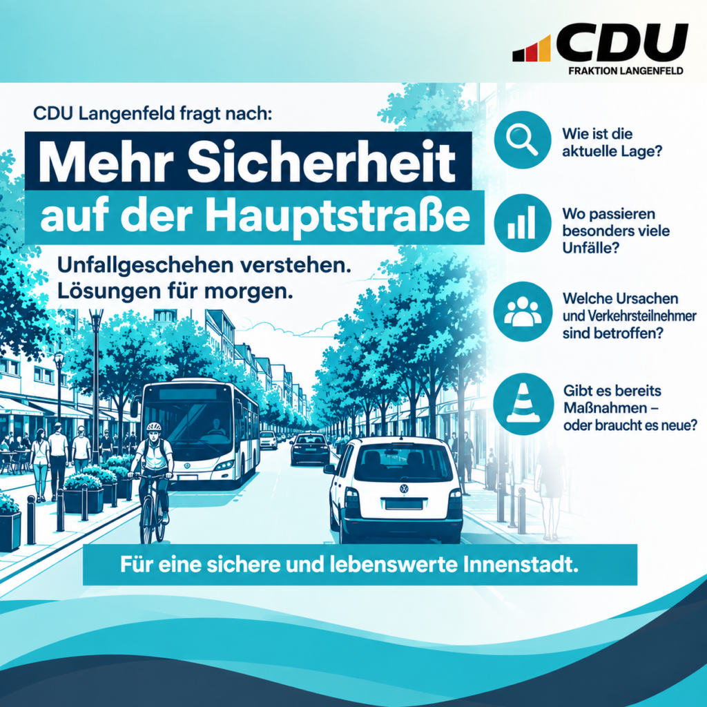 Verkehrssicherheit auf der Hauptstraße: CDU-Fraktion fragt nach